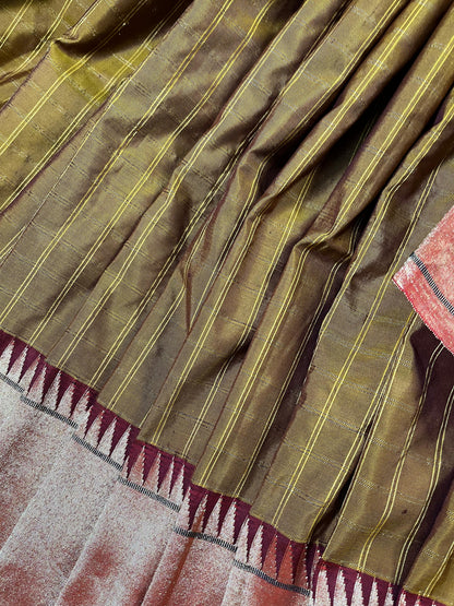 MEHENDI GREEN SILK PURE HANDLOOM PAITHANI SAREE