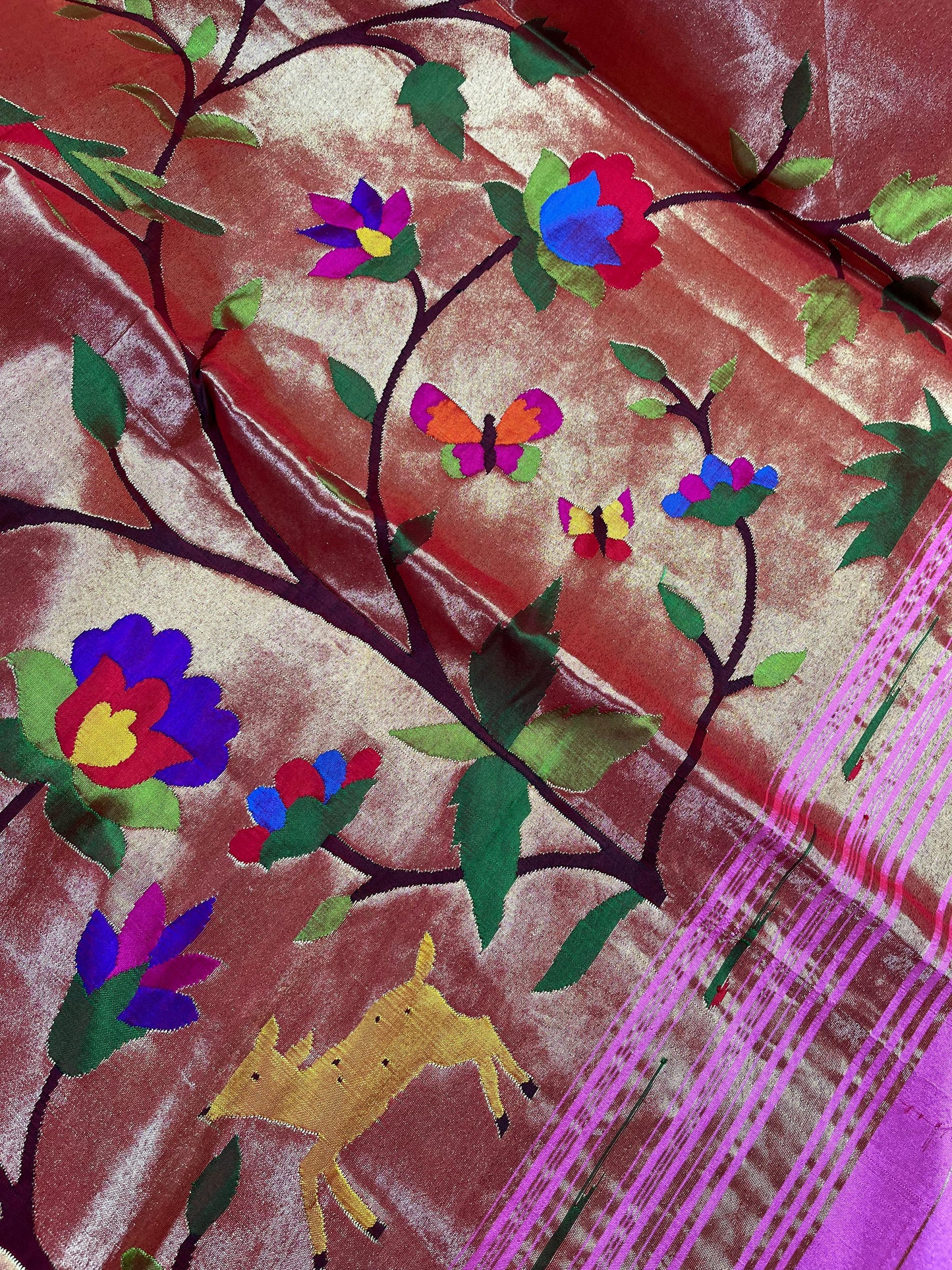 PINK SILK PURE HANDLOOM PAITHANI SAREE