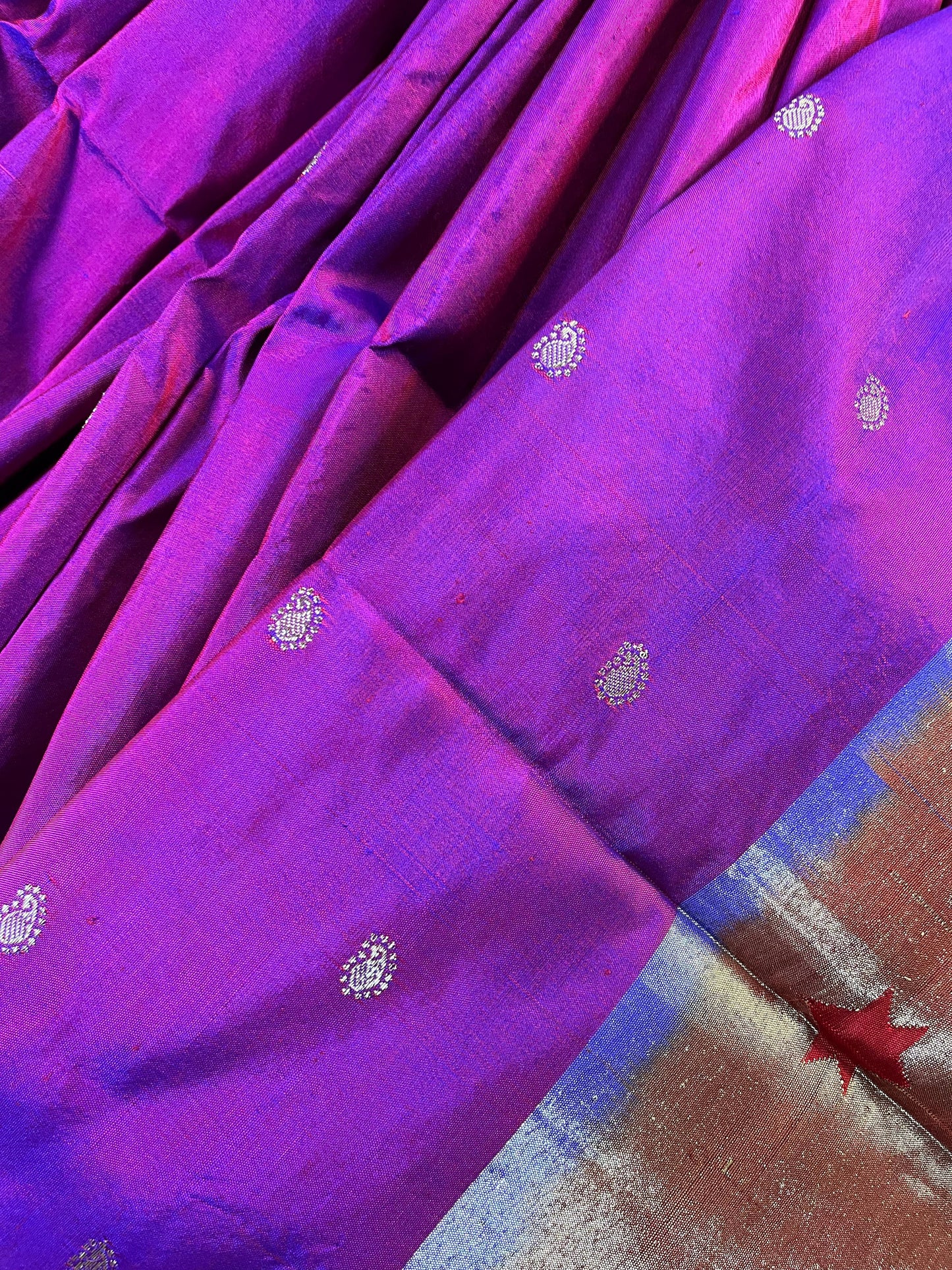 PURPLE SILK PURE HANDLOOM PAITHANI SAREE