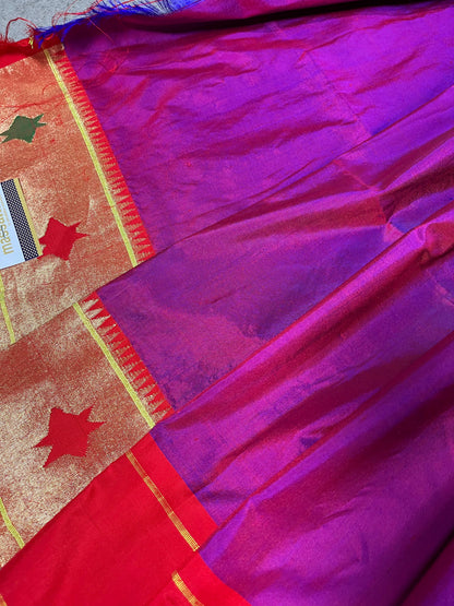 PURPLE SILK PURE HANDLOOM PAITHANI SAREE
