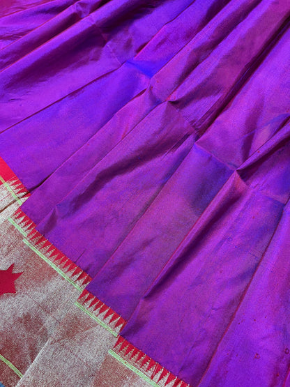 PURPLE SILK PURE HANDLOOM PAITHANI SAREE