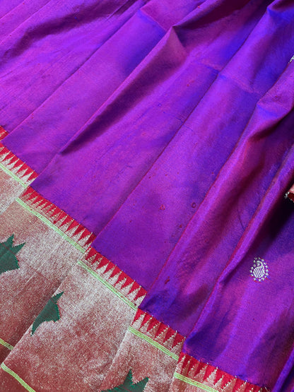 PURPLE SILK PURE HANDLOOM PAITHANI SAREE