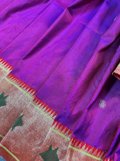 PURPLE SILK PURE HANDLOOM PAITHANI SAREE