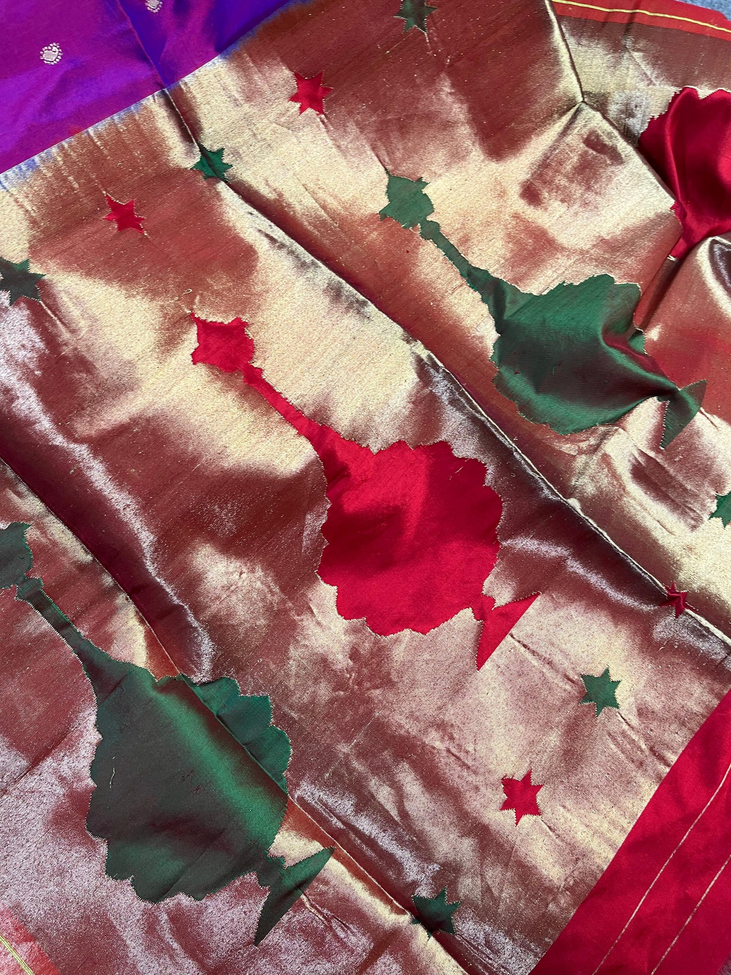 PURPLE SILK PURE HANDLOOM PAITHANI SAREE