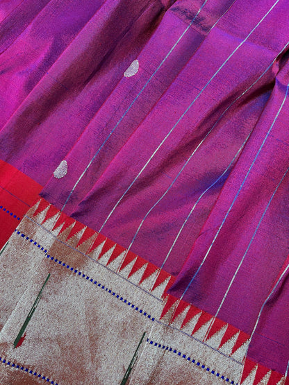 PURPLE SILK PURE HANDLOOM PAITHANI SAREE