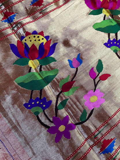 PURPLE SILK PURE HANDLOOM PAITHANI SAREE