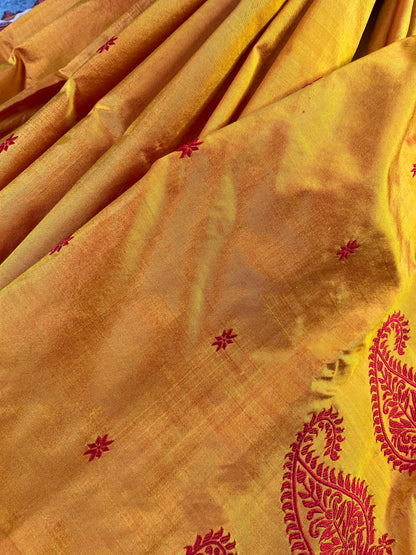 ORANGE SILK PURE HANDLOOM PAITHANI SAREE
