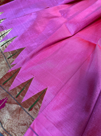PINK SILK PURE HANDLOOM PAITHANI SAREE