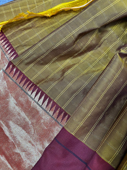 MEHENDI GREEN SILK PURE HANDLOOM PAITHANI SAREE