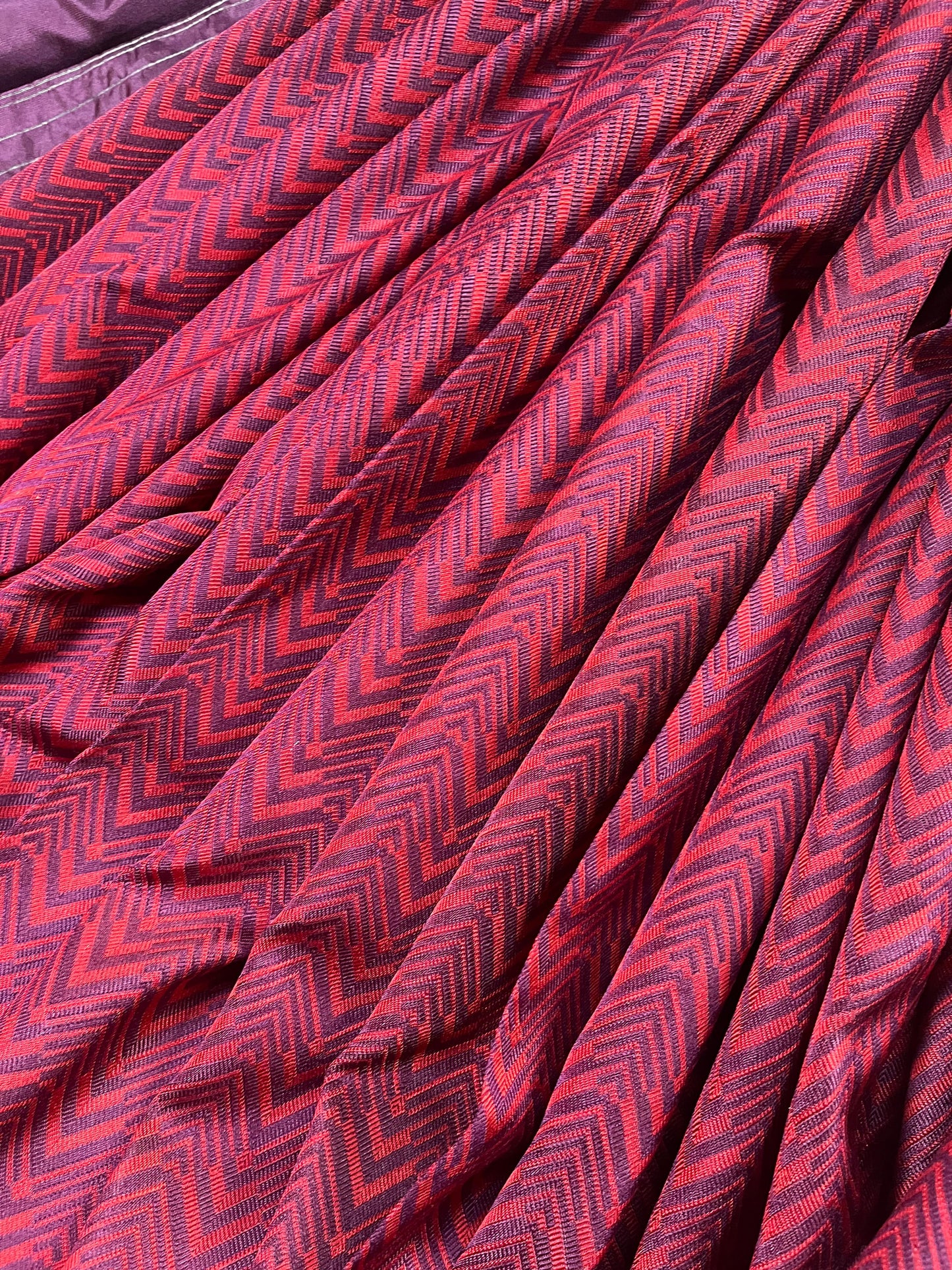 RED AND WINE SILK PURE HANDLOOM DO RUKHI BANARASI SAREE