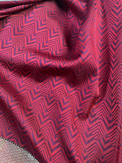 RED AND WINE SILK PURE HANDLOOM DO RUKHI BANARASI SAREE