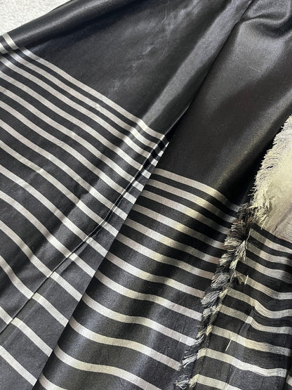 GREY SATIN SILK PURE HANDLOOM BANARASI SAREE