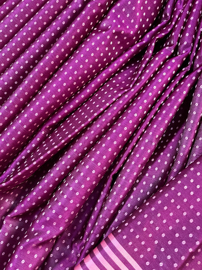 WINE SATIN SILK PURE HANDLOOM BANARASI SAREE