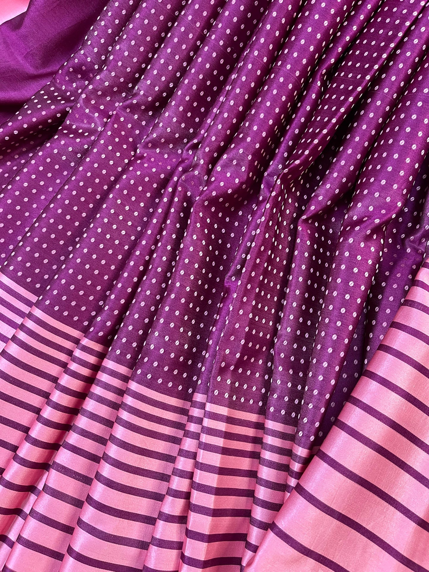 WINE SATIN SILK PURE HANDLOOM BANARASI SAREE