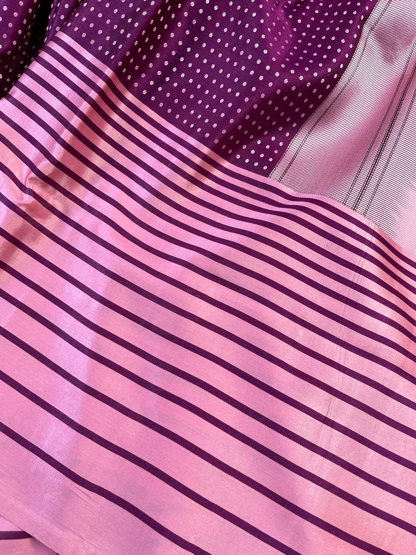 WINE SATIN SILK PURE HANDLOOM BANARASI SAREE