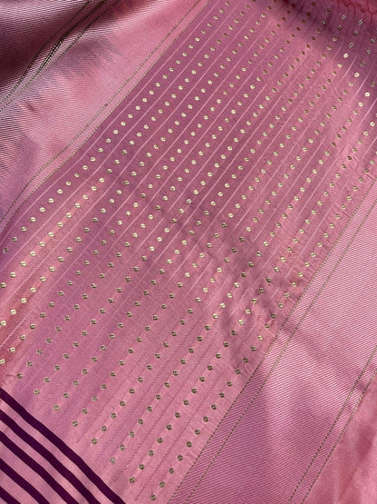 WINE SATIN SILK PURE HANDLOOM BANARASI SAREE