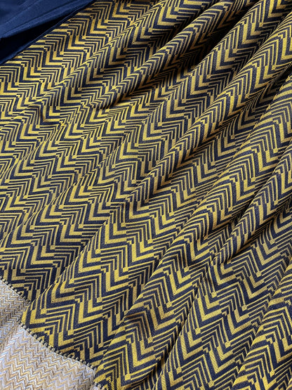 BLACK AND YELLOW SILK PURE HANDLOOM DO RUKHI BANARASI SAREE