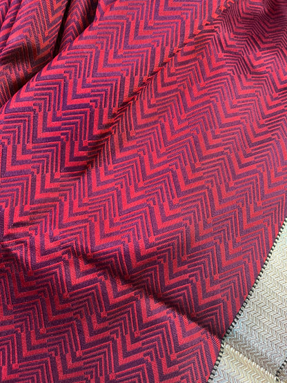 RED AND WINE SILK PURE HANDLOOM DO RUKHI BANARASI SAREE