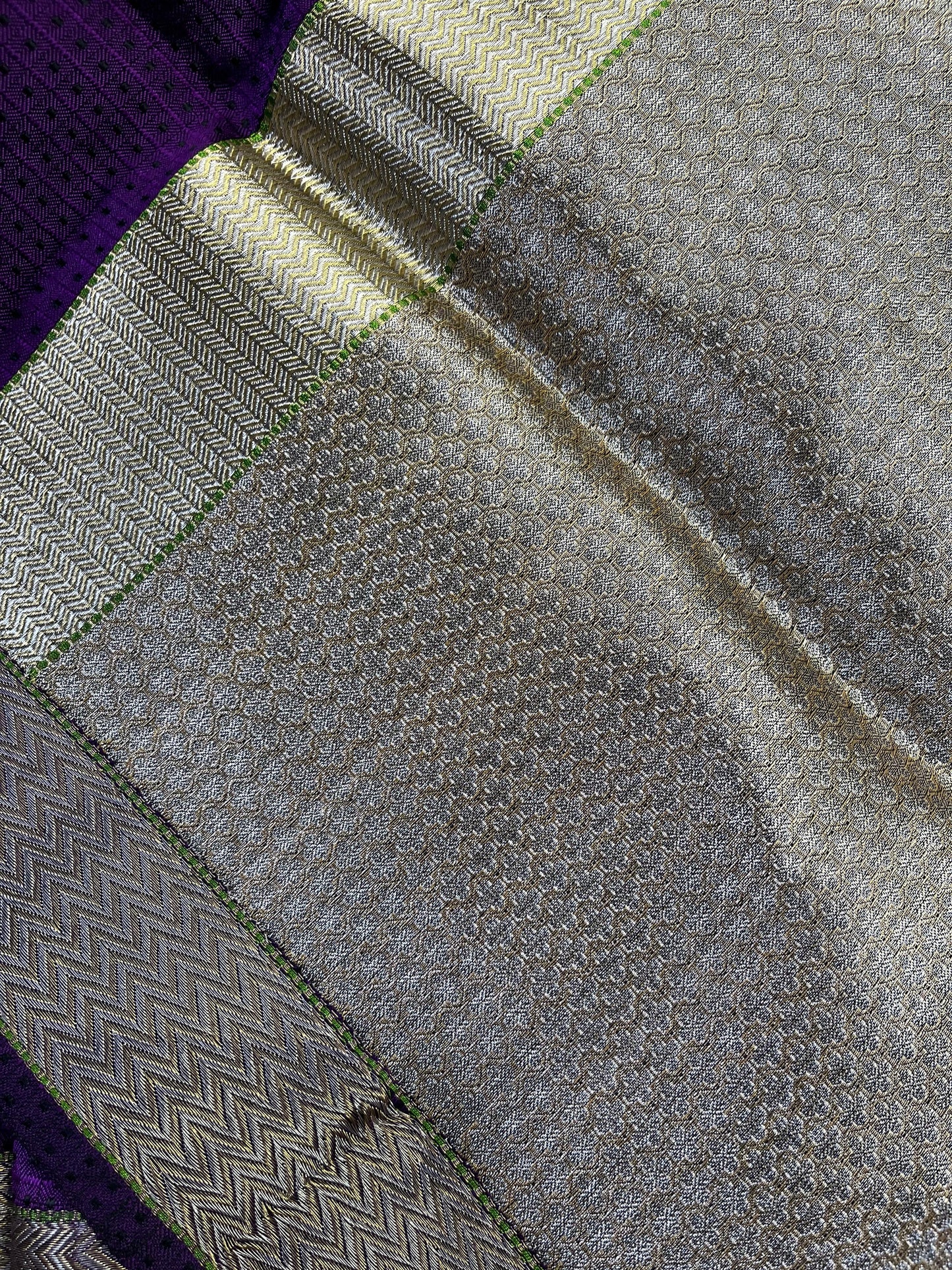 PURPLE BLACK SILK PURE HANDLOOM DO RUKHI BANARASI SAREE
