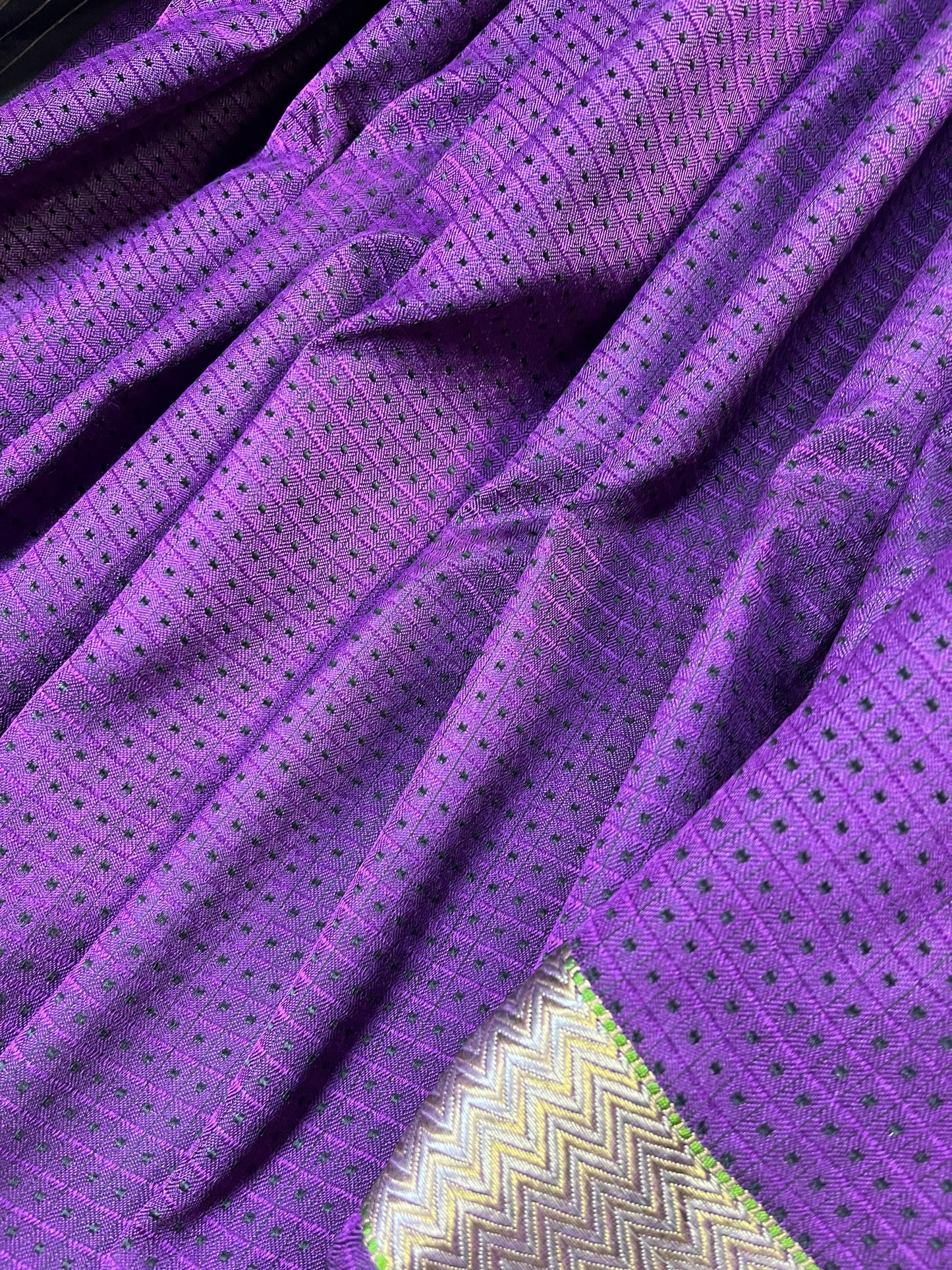 PURPLE BLACK SILK PURE HANDLOOM DO RUKHI BANARASI SAREE