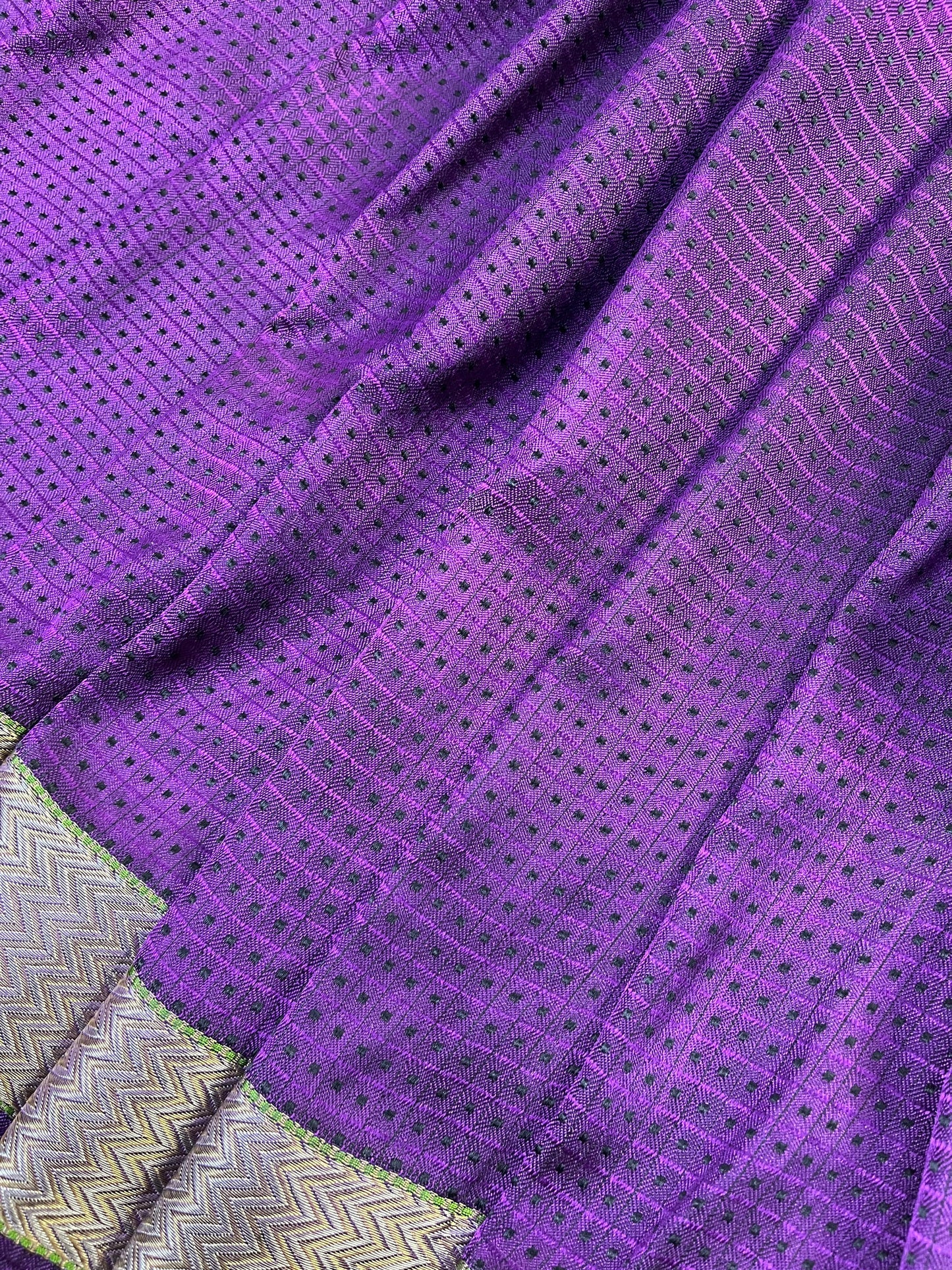 PURPLE BLACK SILK PURE HANDLOOM DO RUKHI BANARASI SAREE
