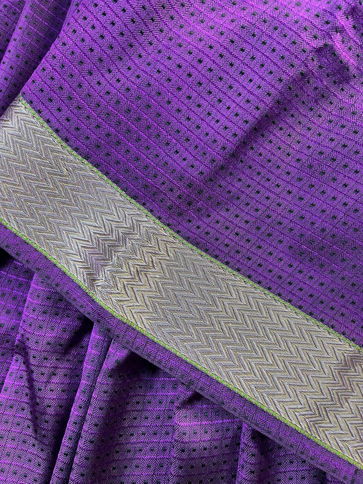 PURPLE BLACK SILK PURE HANDLOOM DO RUKHI BANARASI SAREE
