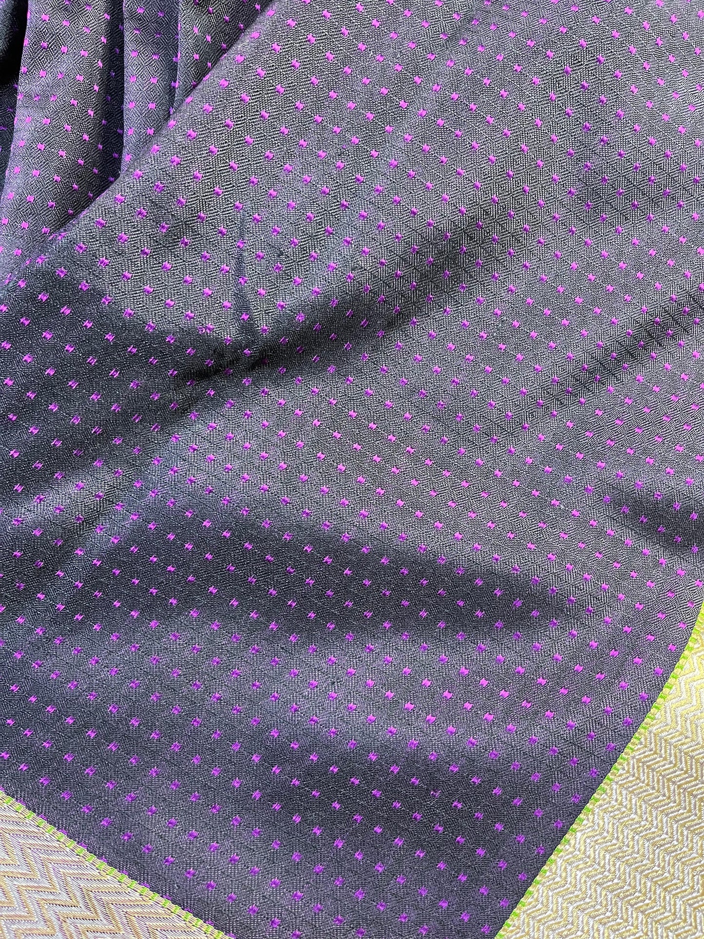 PURPLE BLACK SILK PURE HANDLOOM DO RUKHI BANARASI SAREE