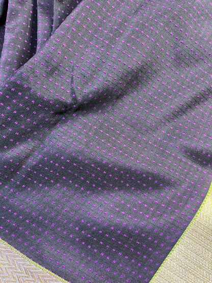 PURPLE BLACK SILK PURE HANDLOOM DO RUKHI BANARASI SAREE