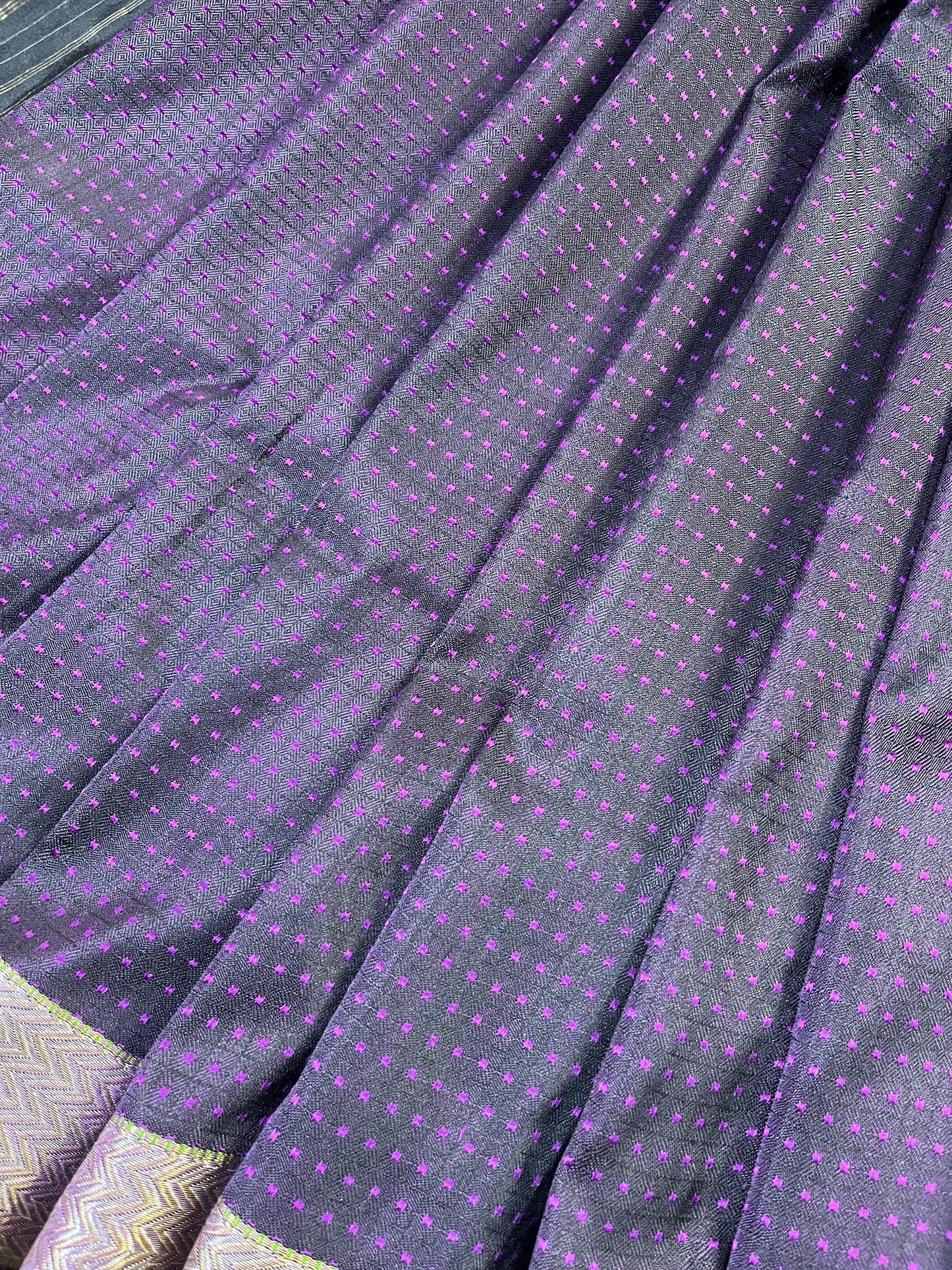 PURPLE BLACK SILK PURE HANDLOOM DO RUKHI BANARASI SAREE