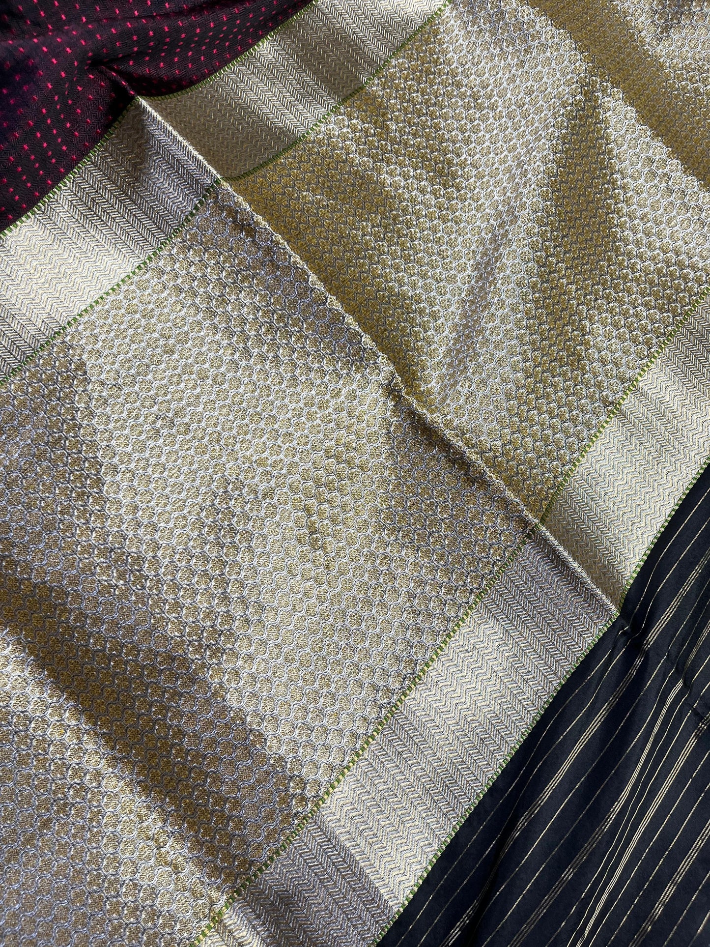 PINK BLACK SILK PURE HANDLOOM DO RUKHI BANARASI SAREE