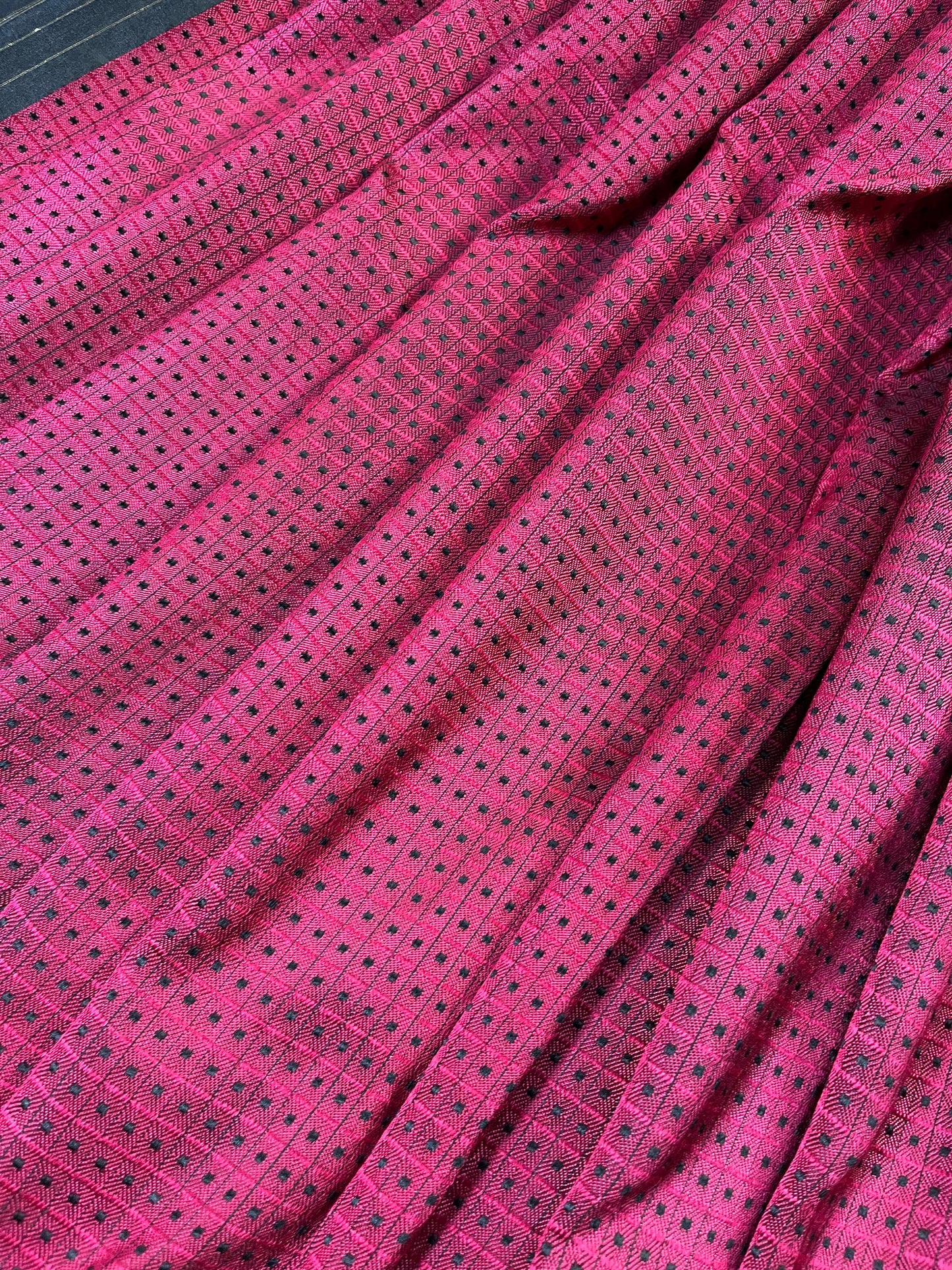 PINK BLACK SILK PURE HANDLOOM DO RUKHI BANARASI SAREE