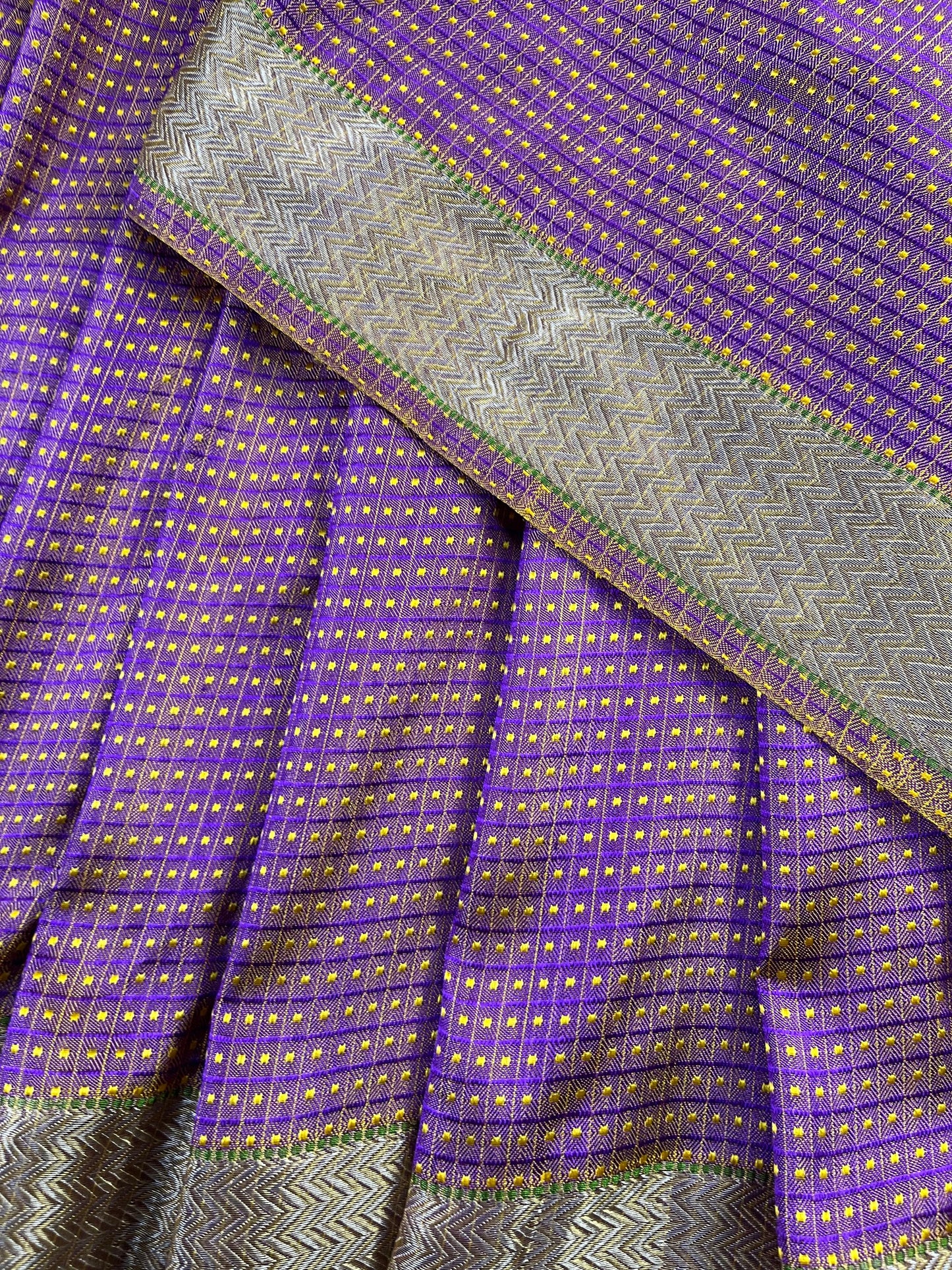 PURPLE YELLOW SILK PURE HANDLOOM DO RUKHI BANARASI SAREE