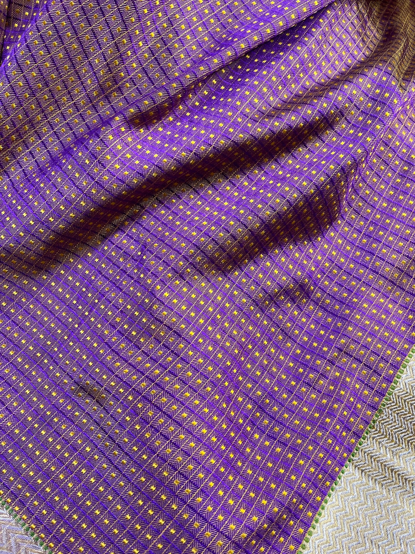 PURPLE YELLOW SILK PURE HANDLOOM DO RUKHI BANARASI SAREE