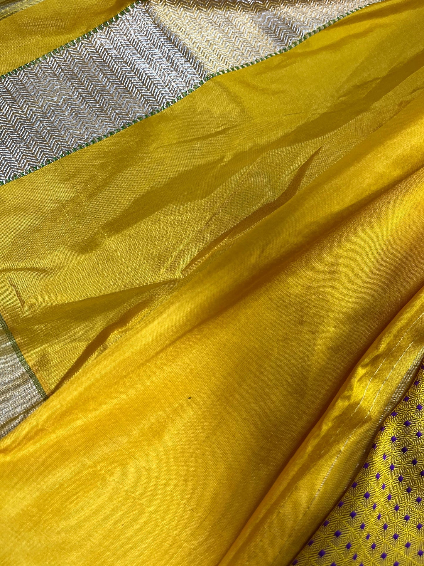 PURPLE YELLOW SILK PURE HANDLOOM DO RUKHI BANARASI SAREE