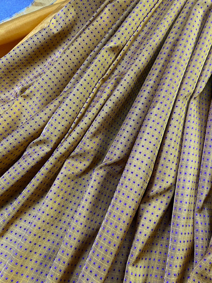 PURPLE YELLOW SILK PURE HANDLOOM DO RUKHI BANARASI SAREE