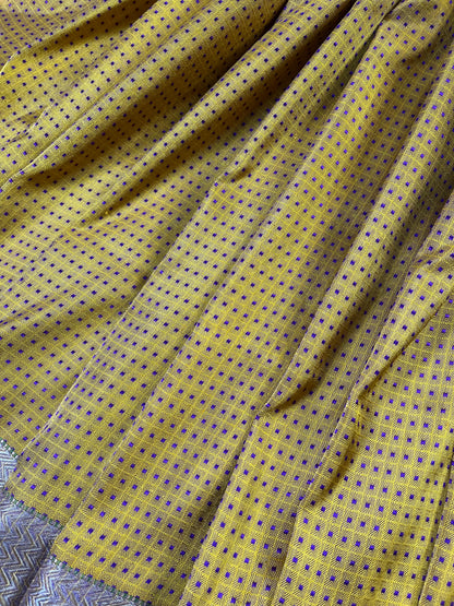 PURPLE YELLOW SILK PURE HANDLOOM DO RUKHI BANARASI SAREE