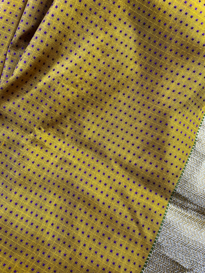 PURPLE YELLOW SILK PURE HANDLOOM DO RUKHI BANARASI SAREE