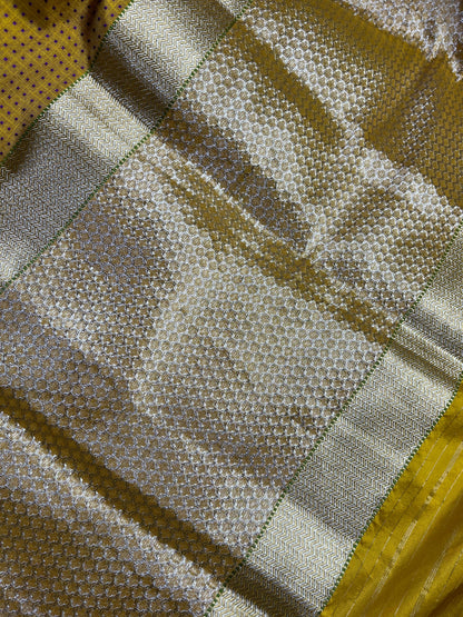 PURPLE YELLOW SILK PURE HANDLOOM DO RUKHI BANARASI SAREE