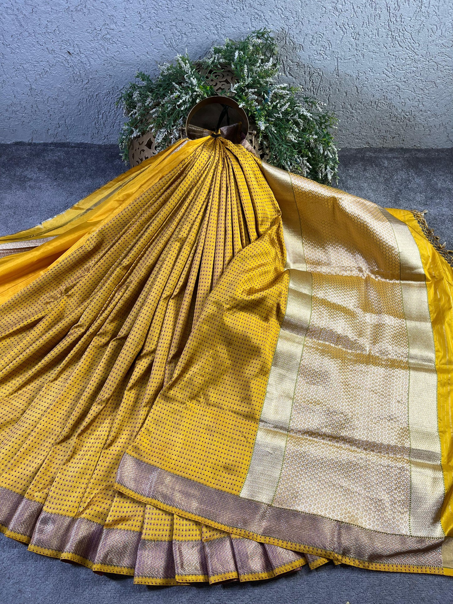 PURPLE YELLOW SILK PURE HANDLOOM DO RUKHI BANARASI SAREE