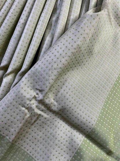 CREAM PISTA GREEN SILK PURE HANDLOOM DO RUKHI BANARASI SAREE