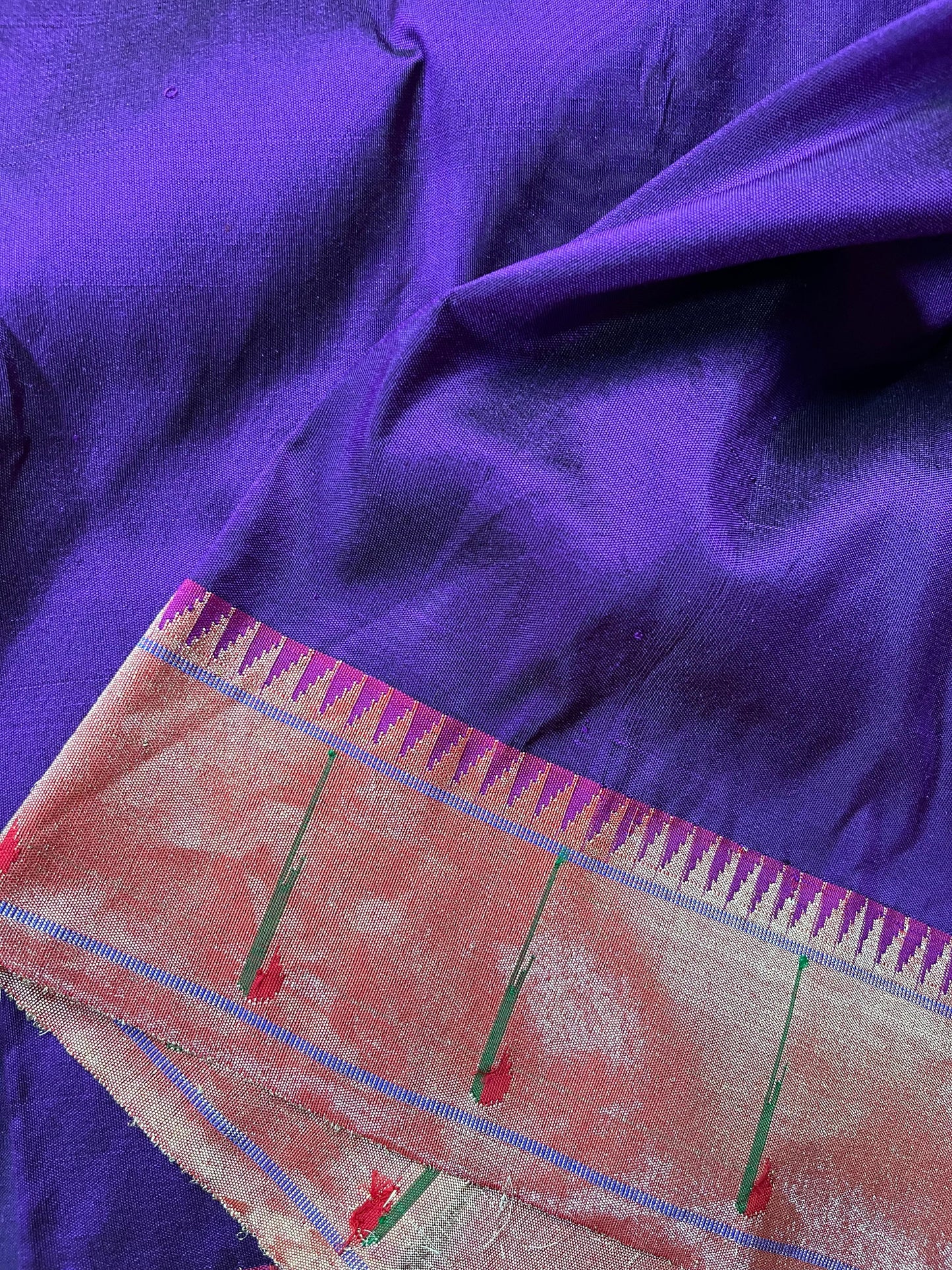 PURPLE SILK PURE HANDLOOM PAITHANI SAREE
