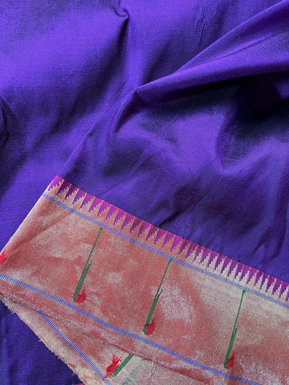 PURPLE SILK PURE HANDLOOM PAITHANI SAREE