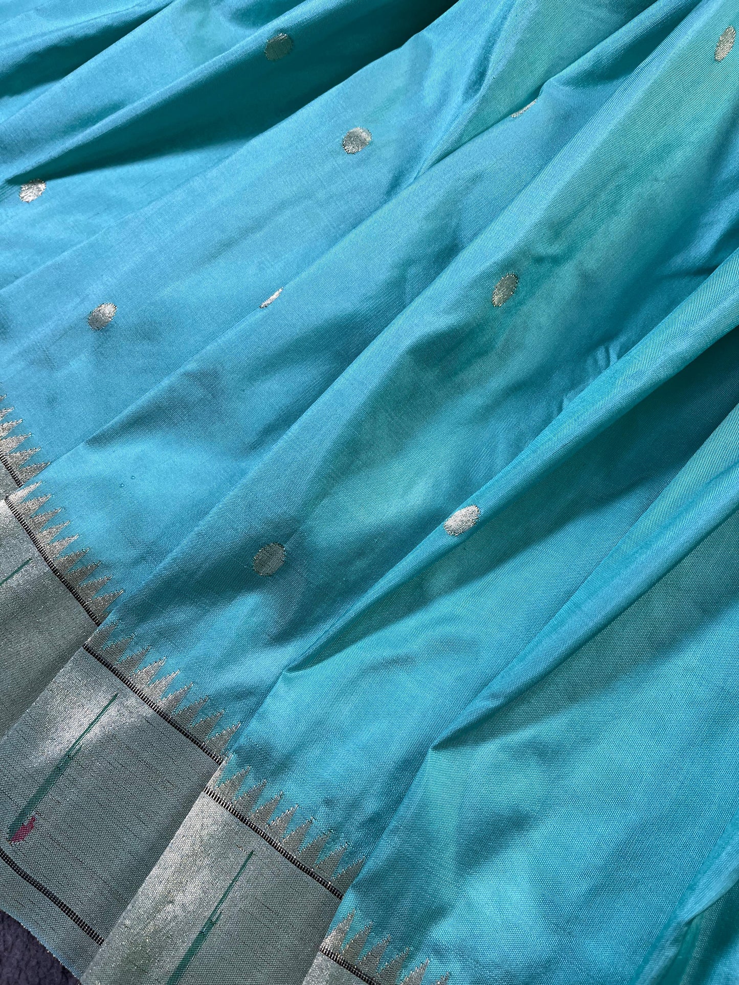 BLUE SILK PURE HANDLOOM PAITHANI SAREE