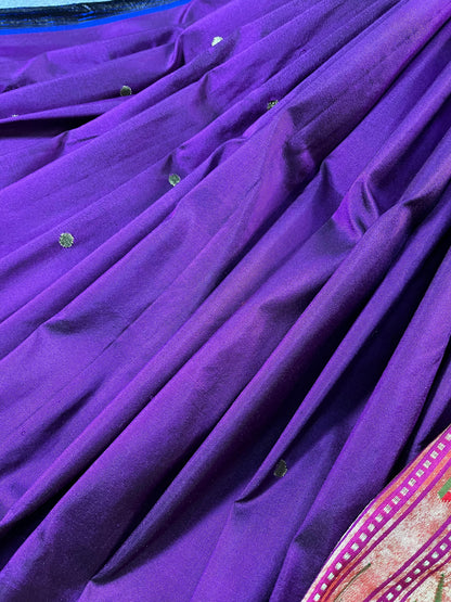 PURPLE SILK PURE HANDLOOM PAITHANI SAREE