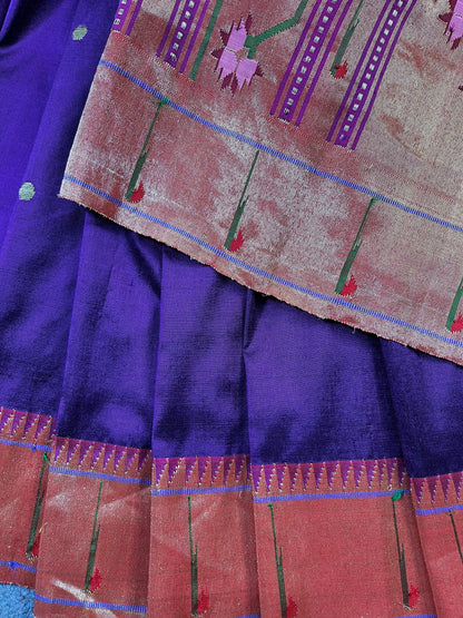 PURPLE SILK PURE HANDLOOM PAITHANI SAREE