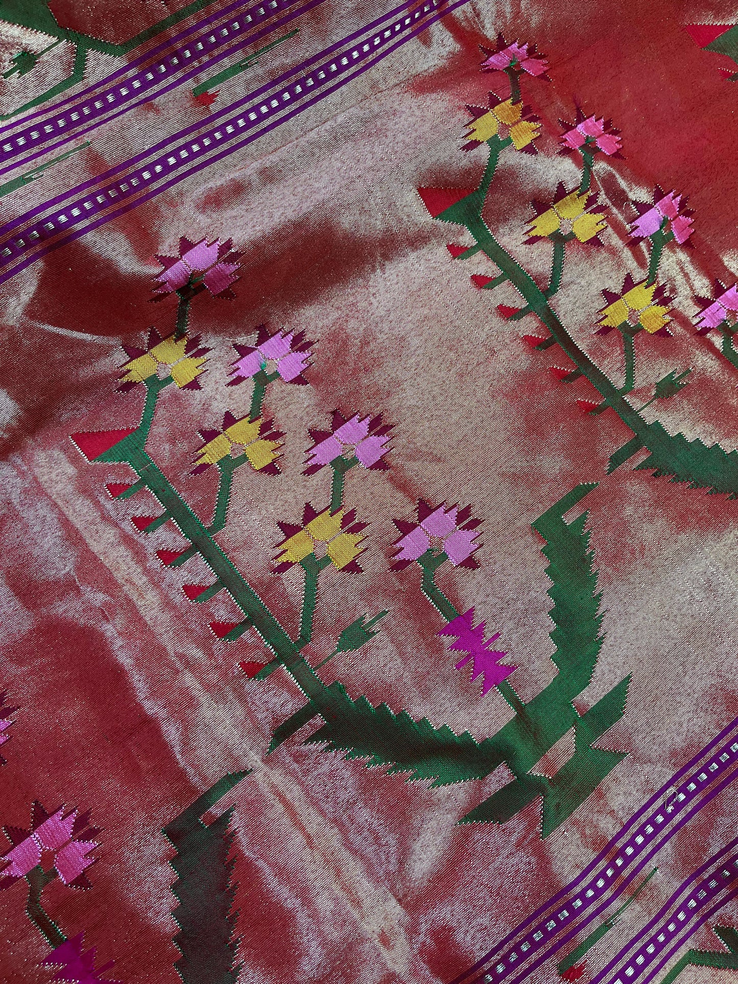 PURPLE SILK PURE HANDLOOM PAITHANI SAREE