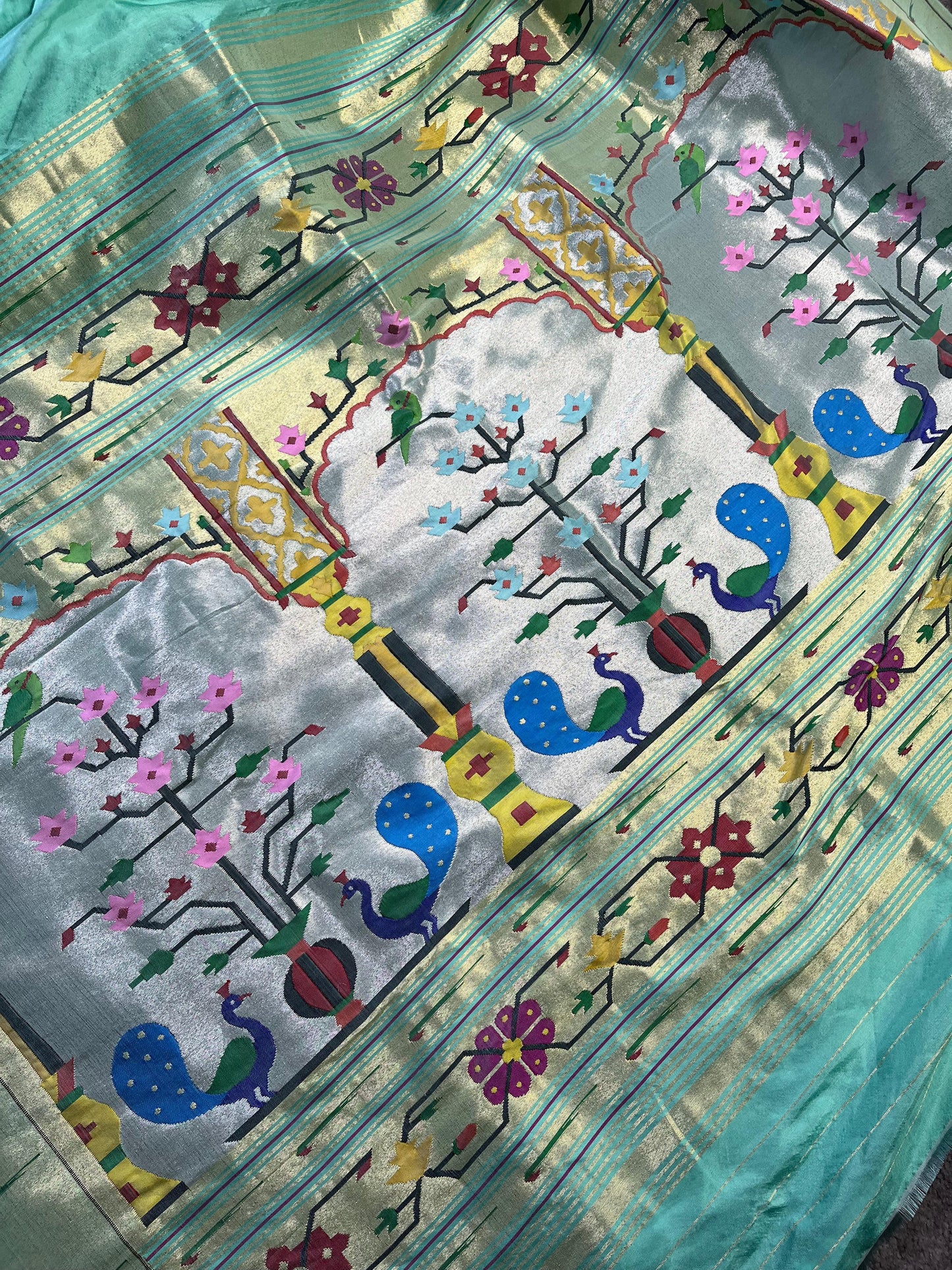 BLUE SILK PURE HANDLOOM PAITHANI SAREE