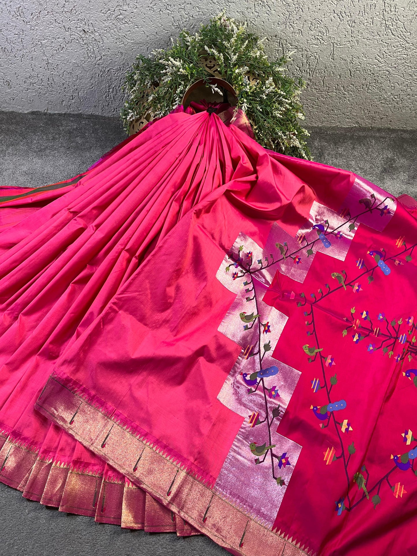 PINK SILK PURE HANDLOOM PAITHANI SAREE