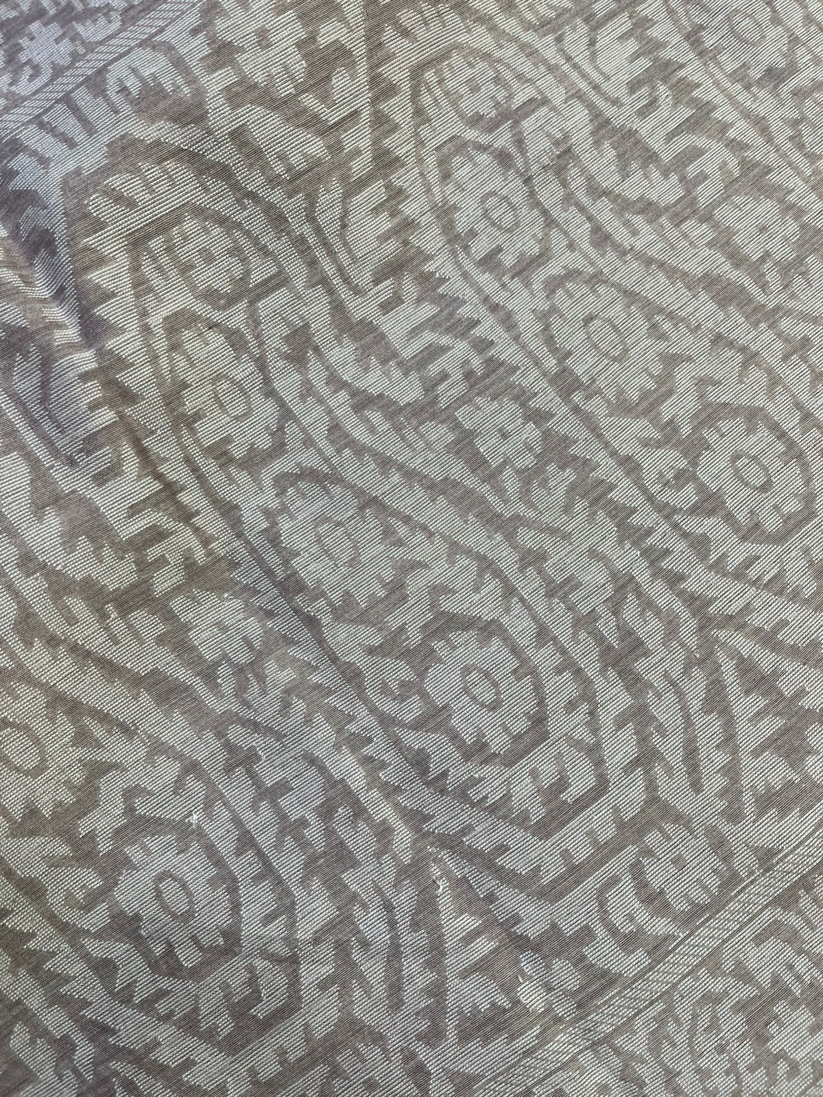 GREY KORA COTTON  PURE HANDLOOM BANARASI SAREE