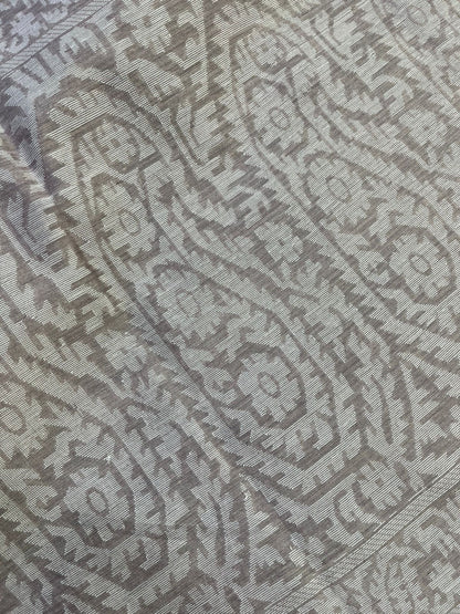 GREY KORA COTTON  PURE HANDLOOM BANARASI SAREE